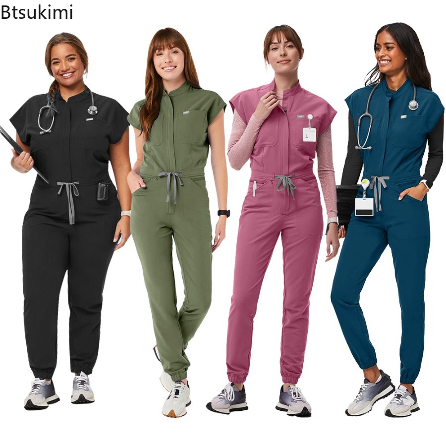 Medical Lab Uniform - Mono de trabajo con cremallera de