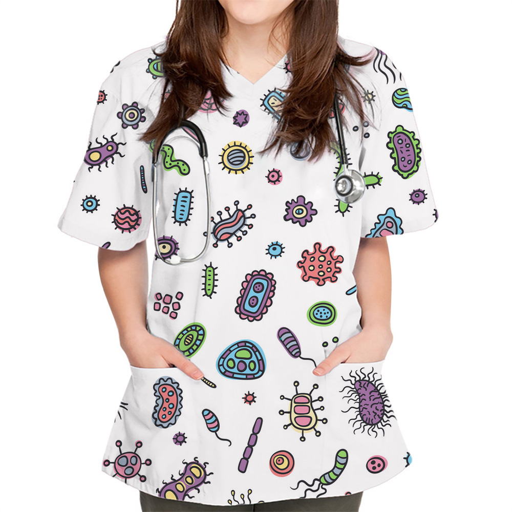 Medical Lab Uniform - Nuevas Blusas para Mujer con Estampado
