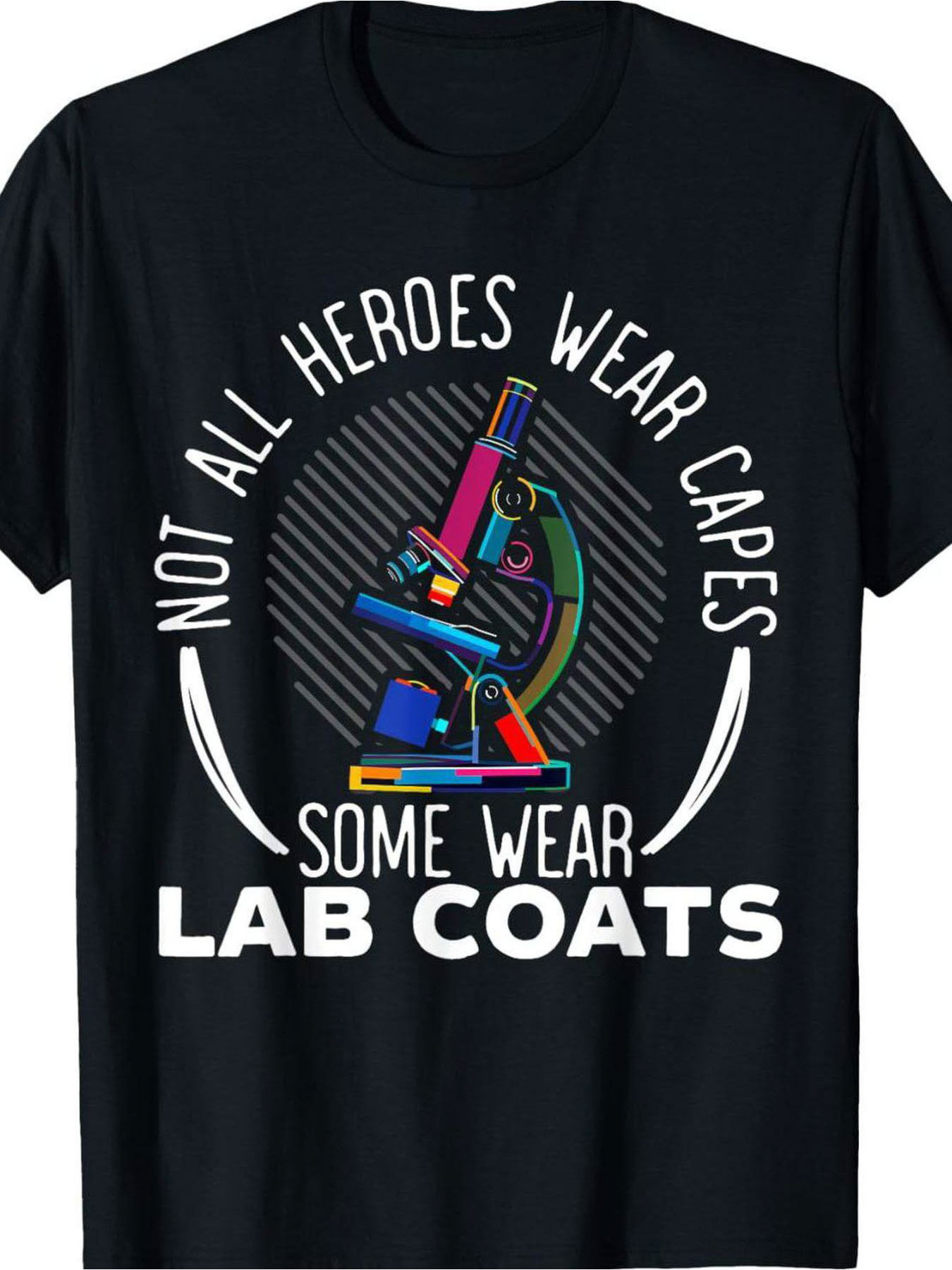 Medical Lab Graphics - Camiseta negra de manga corta con