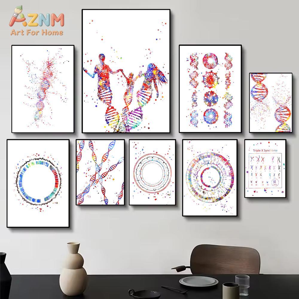 Medical Lab Posters - AZNM Impresión en lienzo de ADN