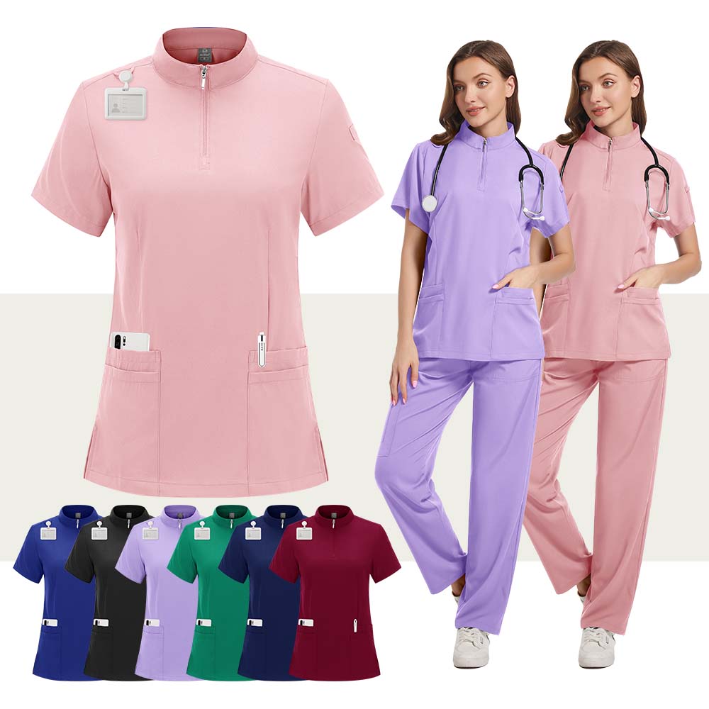 Medical Lab Uniform - Conjunto de Uniformes Médicos Elásticos para