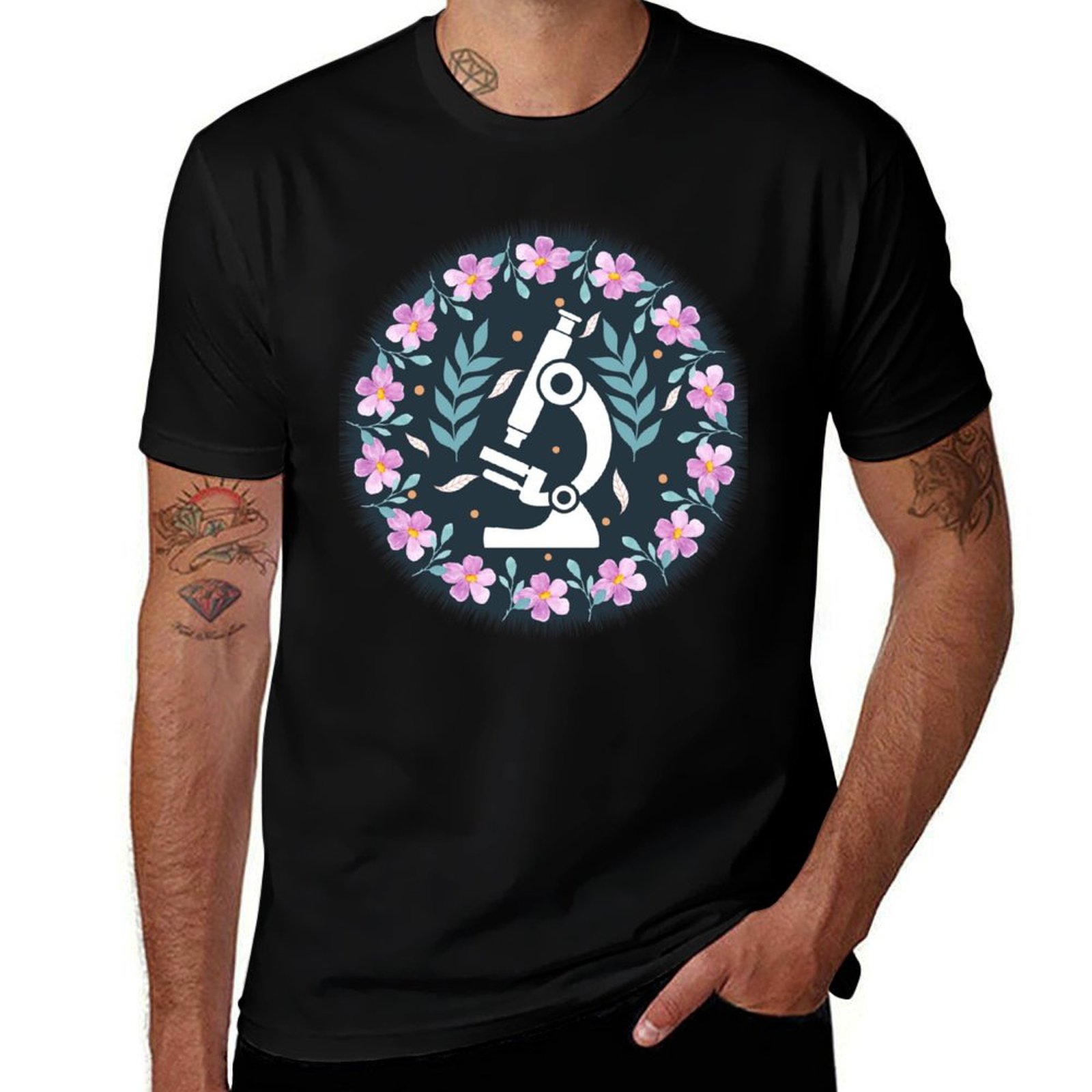 Medical Lab Graphics - Camiseta de Manga Corta con Estampado