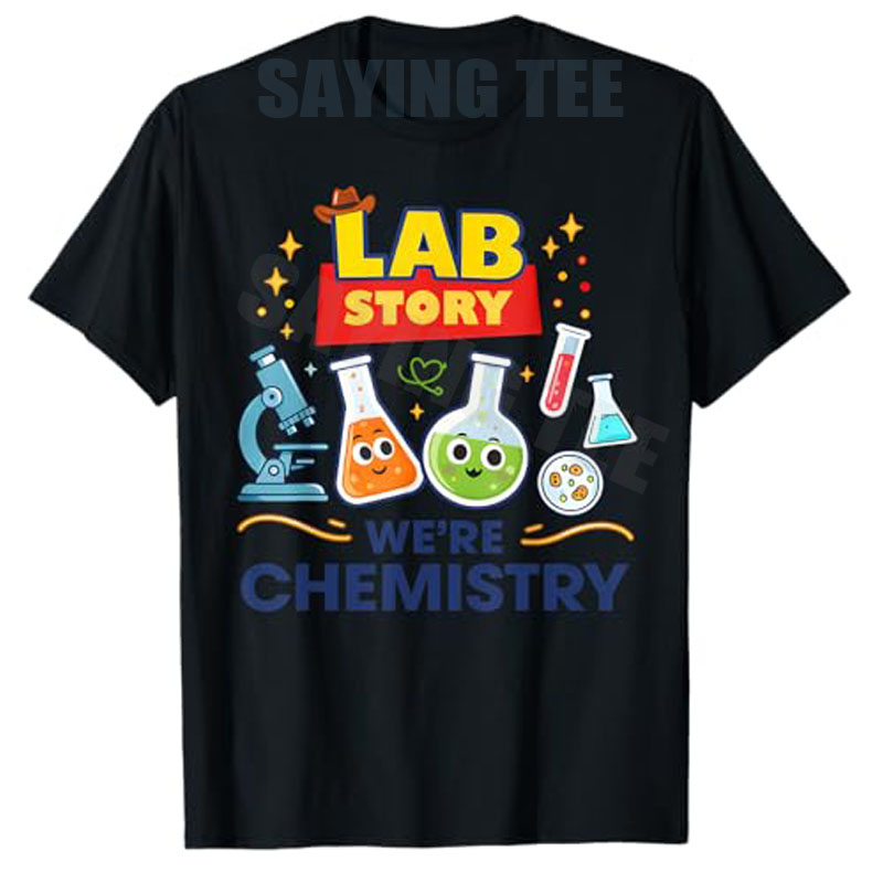 Medical Lab Graphics - Camiseta de algodón con estampado gráfico