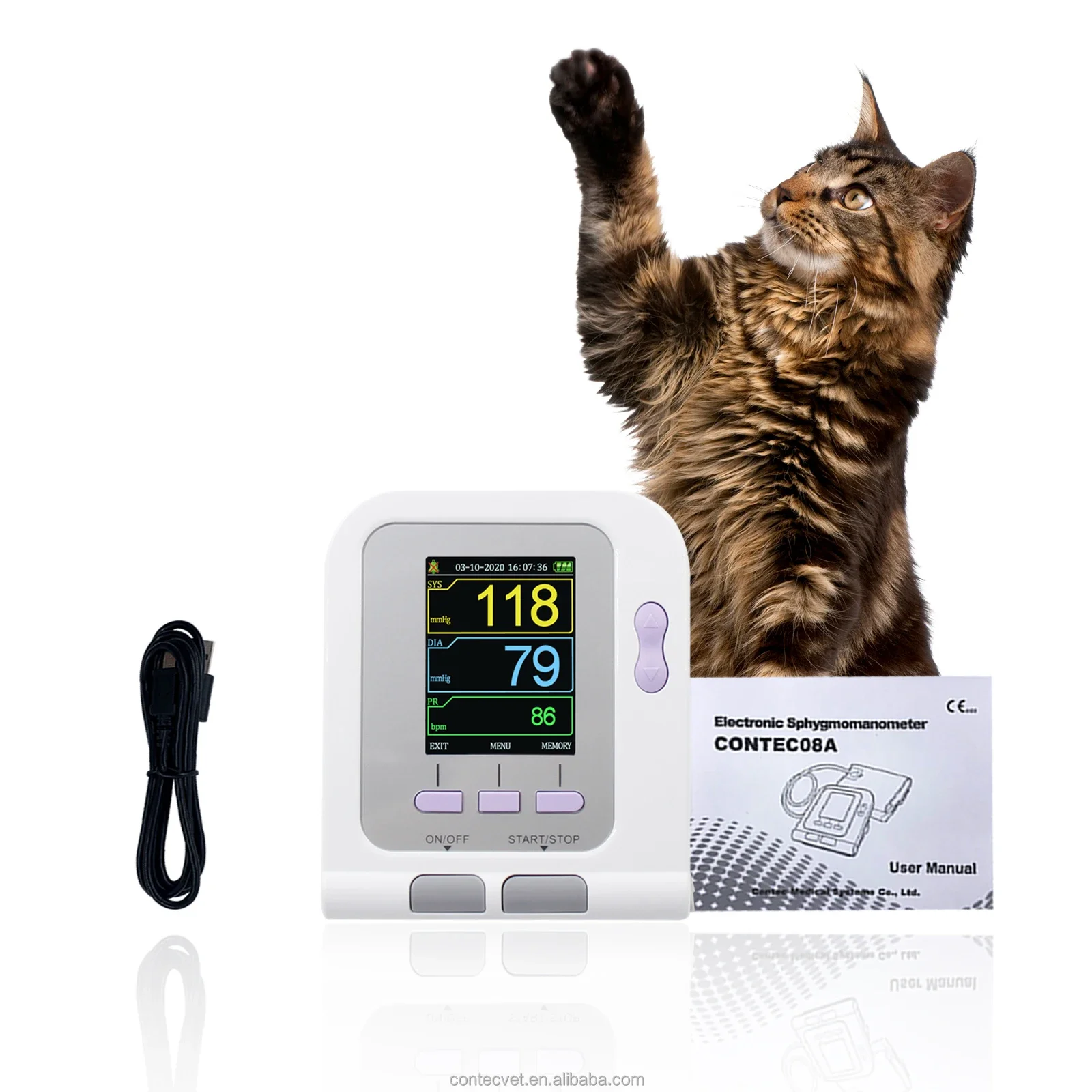 CONTEC08A-VET Equipo Veterinar - Blood Pressure Monitor reseña y precio